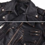 Veste homme en simili cuir noir style motard vintage (3)