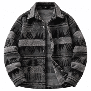 Veste homme noire grise motifs cowboy
