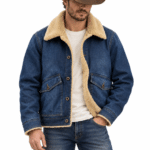 Veste jean homme hiver doublée col sherpa