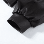 Veste oversize femme noire effet cuir à ceinture (1)