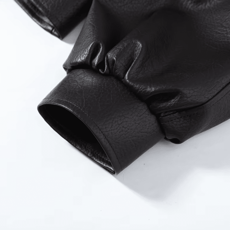 Veste oversize femme noire effet cuir à ceinture (1)