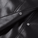 Veste oversize femme noire effet cuir à ceinture (3)