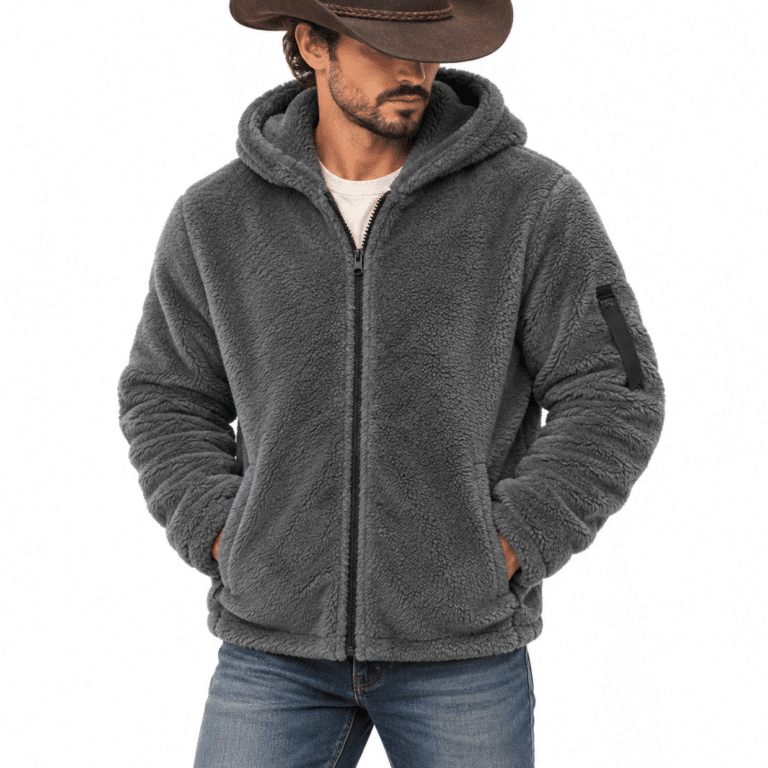 Veste sherpa grise homme (1)