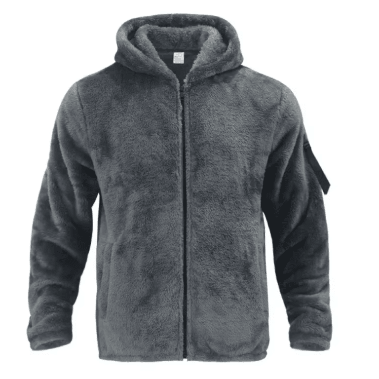 Veste sherpa grise homme (4)