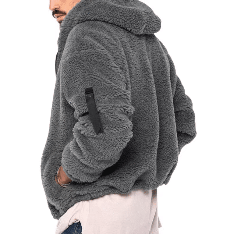 Veste sherpa grise homme (5)