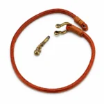 Bracelet cuir fermoir manille doré