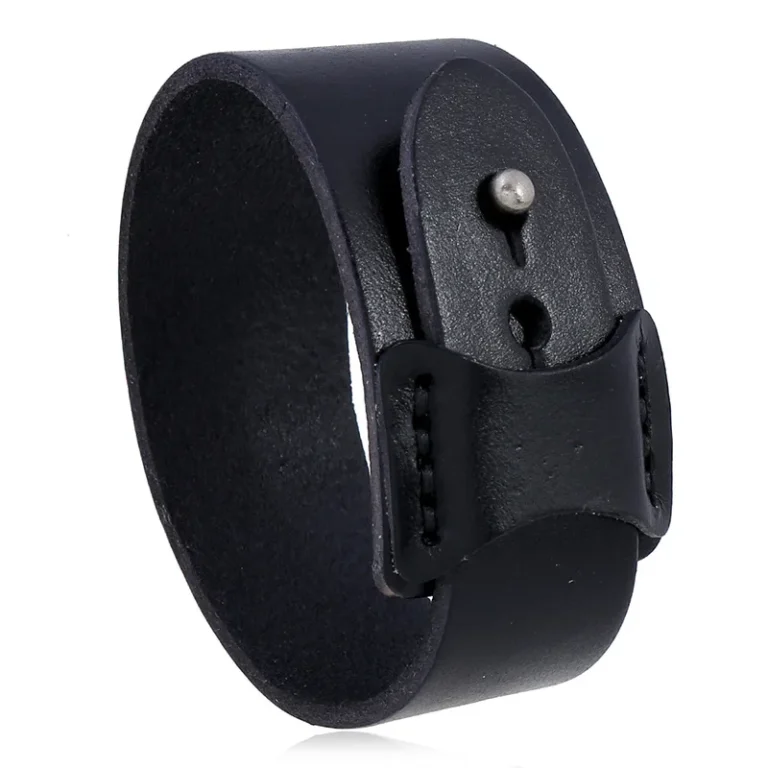 Bracelet cuir homme - Noir