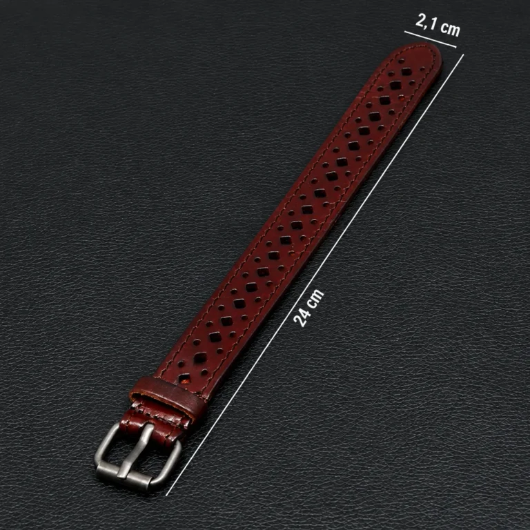 Bracelet cuir homme perforé