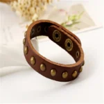 Bracelet cuir homme rivet