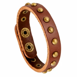 Bracelet cuir homme rivet