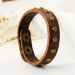 Bracelet cuir homme rivet