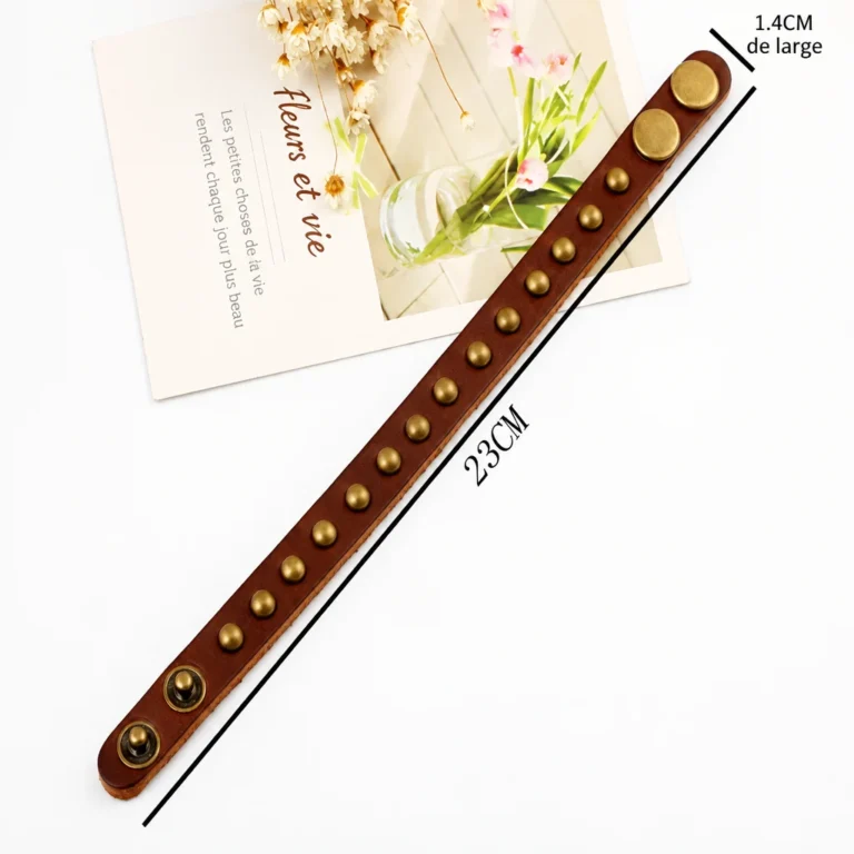 Bracelet cuir homme rivet