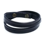 Bracelet cuir hommr multirang fines lanières