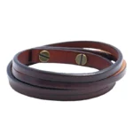 Bracelet cuir hommr multirang fines lanières