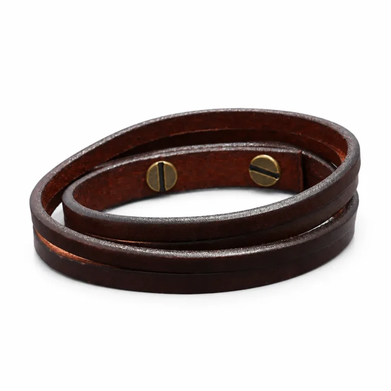 Bracelet cuir hommr multirang fines lanières