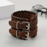 Bracelet en cuir homme western larges