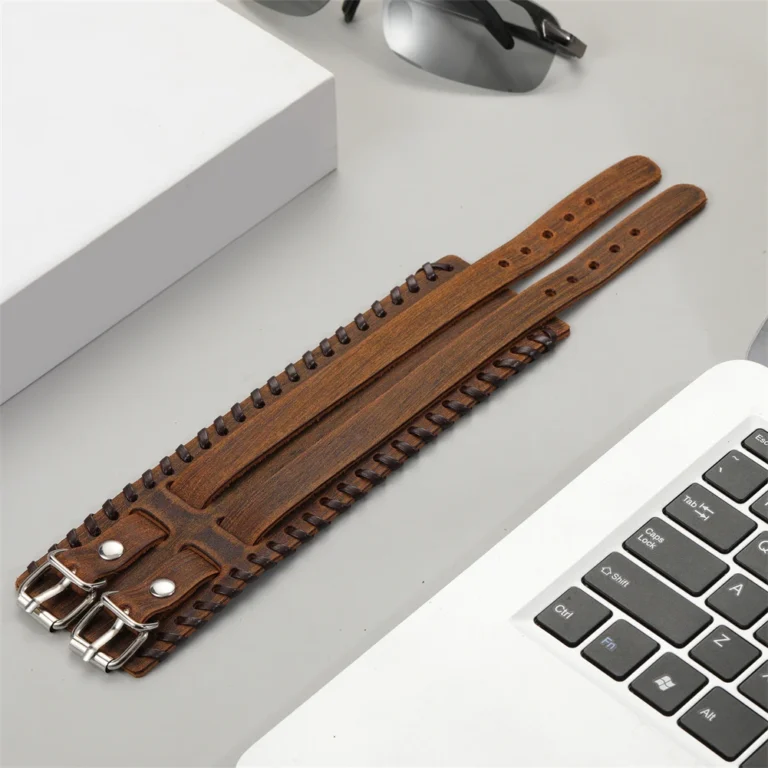 Bracelet en cuir homme western larges