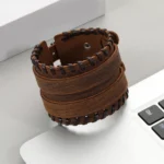 Bracelet en cuir homme western larges