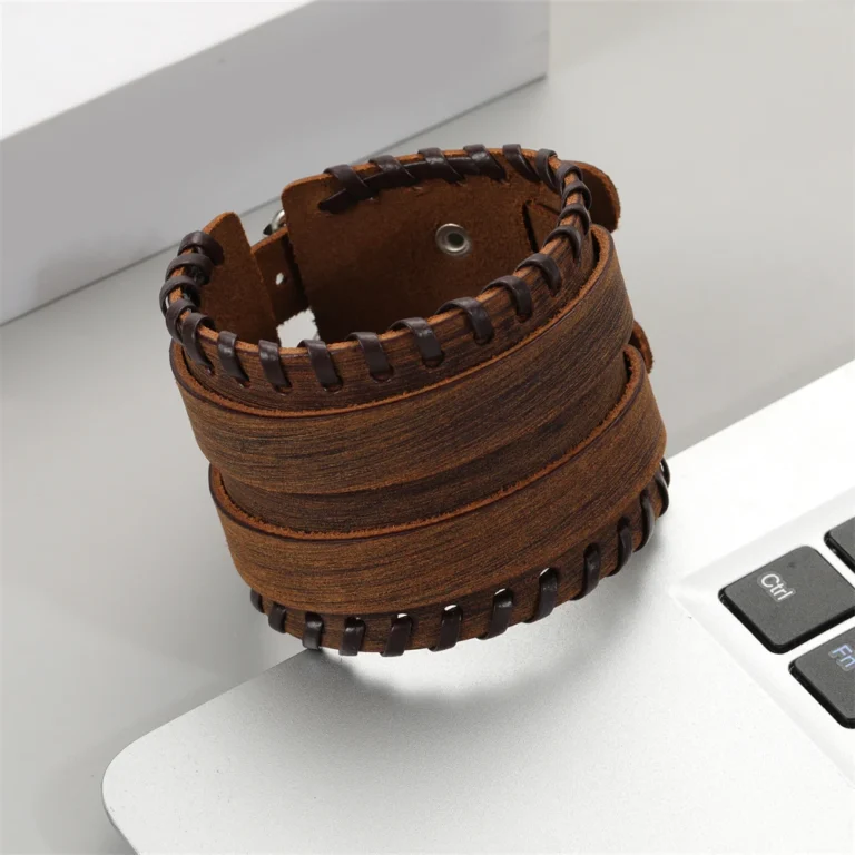 Bracelet en cuir homme western larges