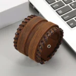 Bracelet en cuir homme western larges