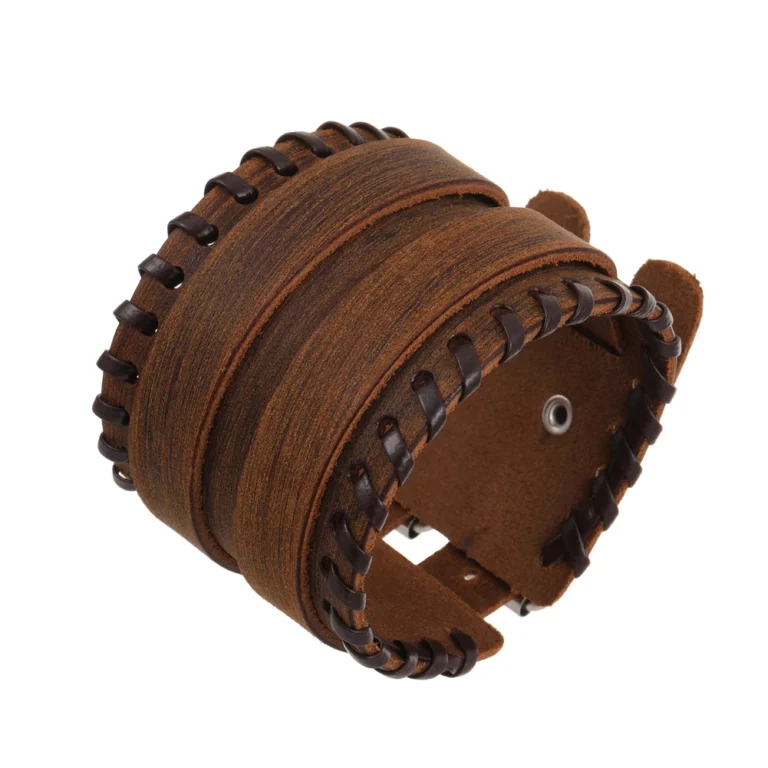 Bracelet en cuir homme western larges