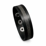 Bracelet en cuir marron bicolore réglable