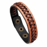 Bracelet homme cuir laçage croisé