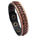 Bracelet homme cuir laçage croisé