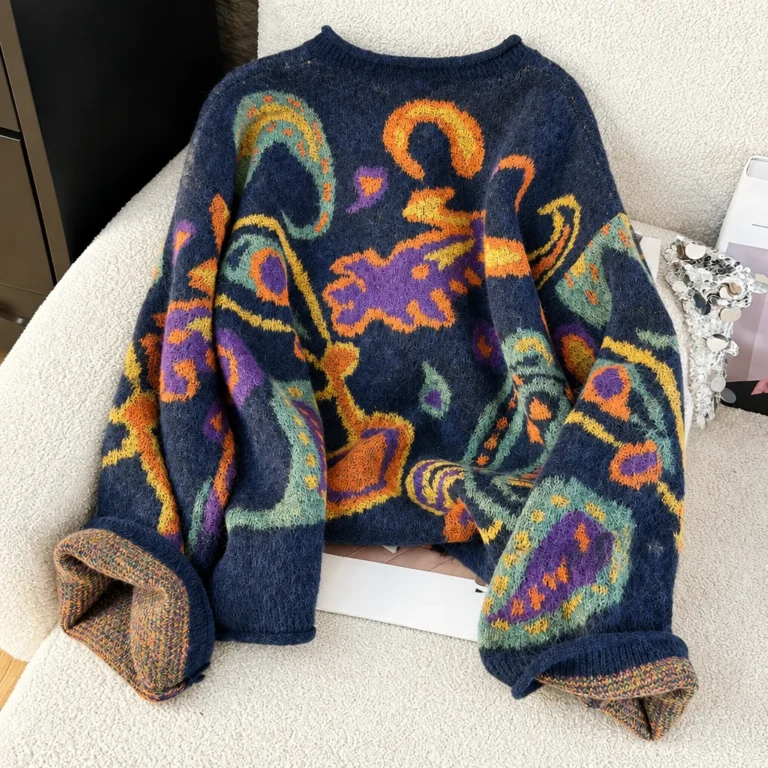 Cardigan femme années 70 psychédéliques