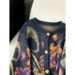Cardigan femme années 70 psychédéliques