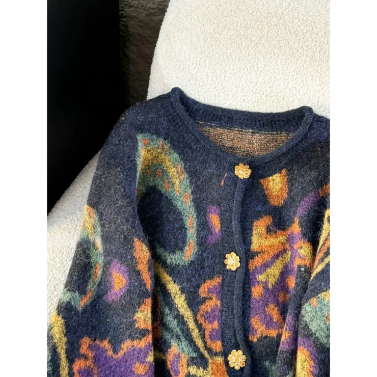 Cardigan femme années 70 psychédéliques