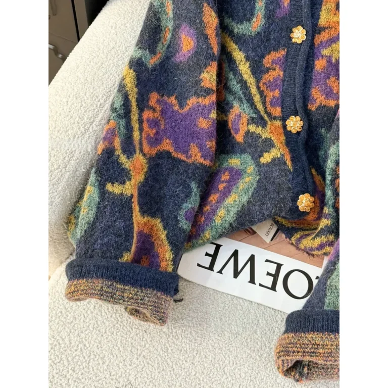 Cardigan femme années 70 psychédéliques
