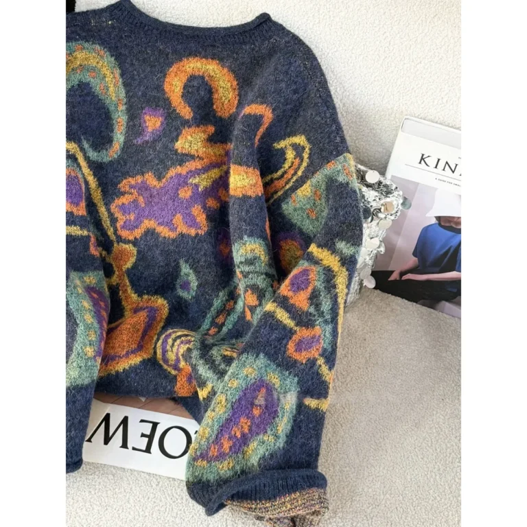 Cardigan femme années 70 psychédéliques