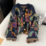Cardigan femme années 70 psychédéliques