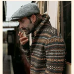 Cardigan maille vintage amérindienne.