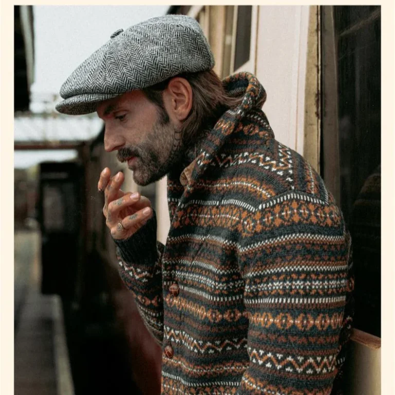 Cardigan maille vintage amérindienne.