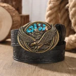 Ceinture cowboy aigle et couleur turquoise