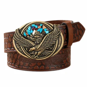 Ceinture cowboy aigle et couleur turquoise