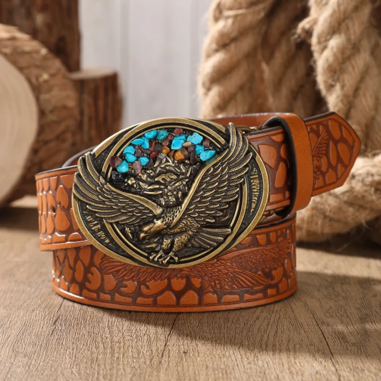 Ceinture cowboy aigle et couleur turquoise