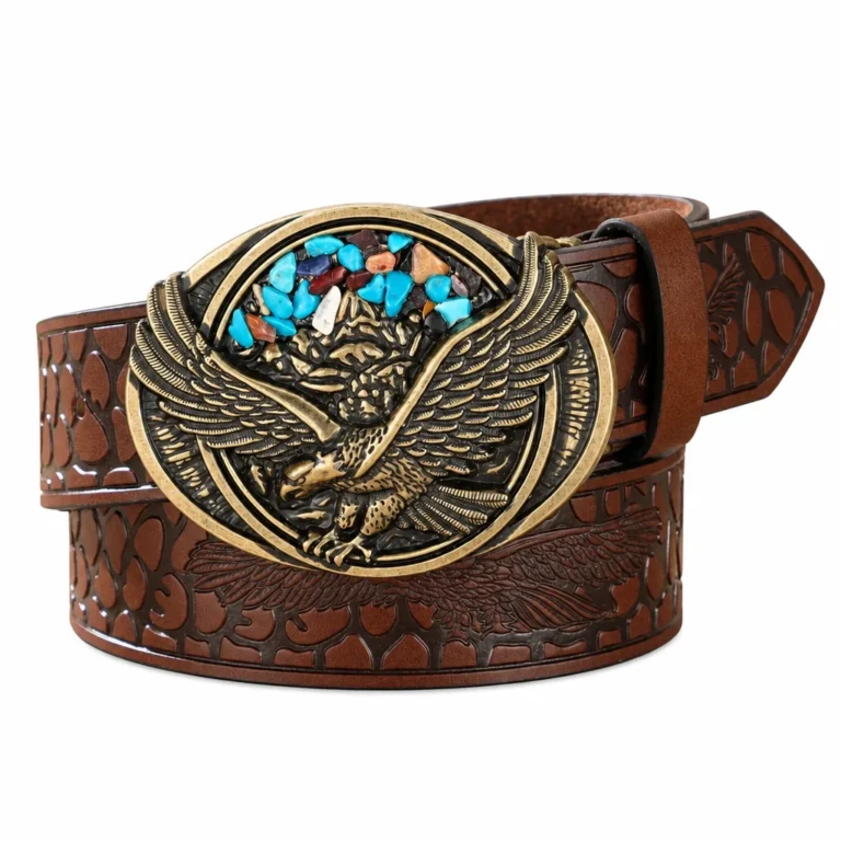Ceinture cowboy aigle et couleur turquoise