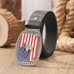 Ceinture cowboy cerf et drapeau américain