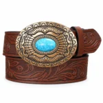 Ceinture cowboy femme ovale - Marron foncé