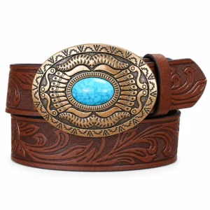 Ceinture cowboy femme ovale - Marron foncé