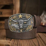 Ceinture cowboy taureau et étoile