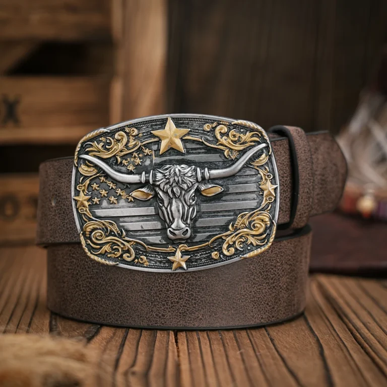 Ceinture cowboy taureau et étoile