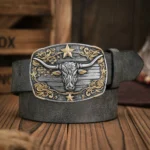 Ceinture cowboy taureau et étoile