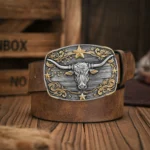 Ceinture cowboy taureau et étoile