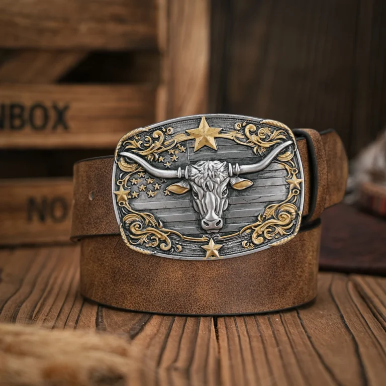 Ceinture cowboy taureau et étoile