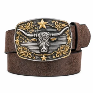 Ceinture cowboy taureau et étoile