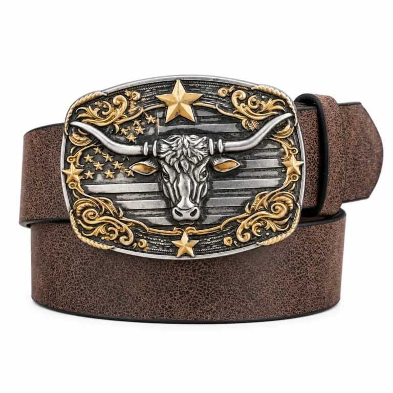 Ceinture cowboy taureau et étoile